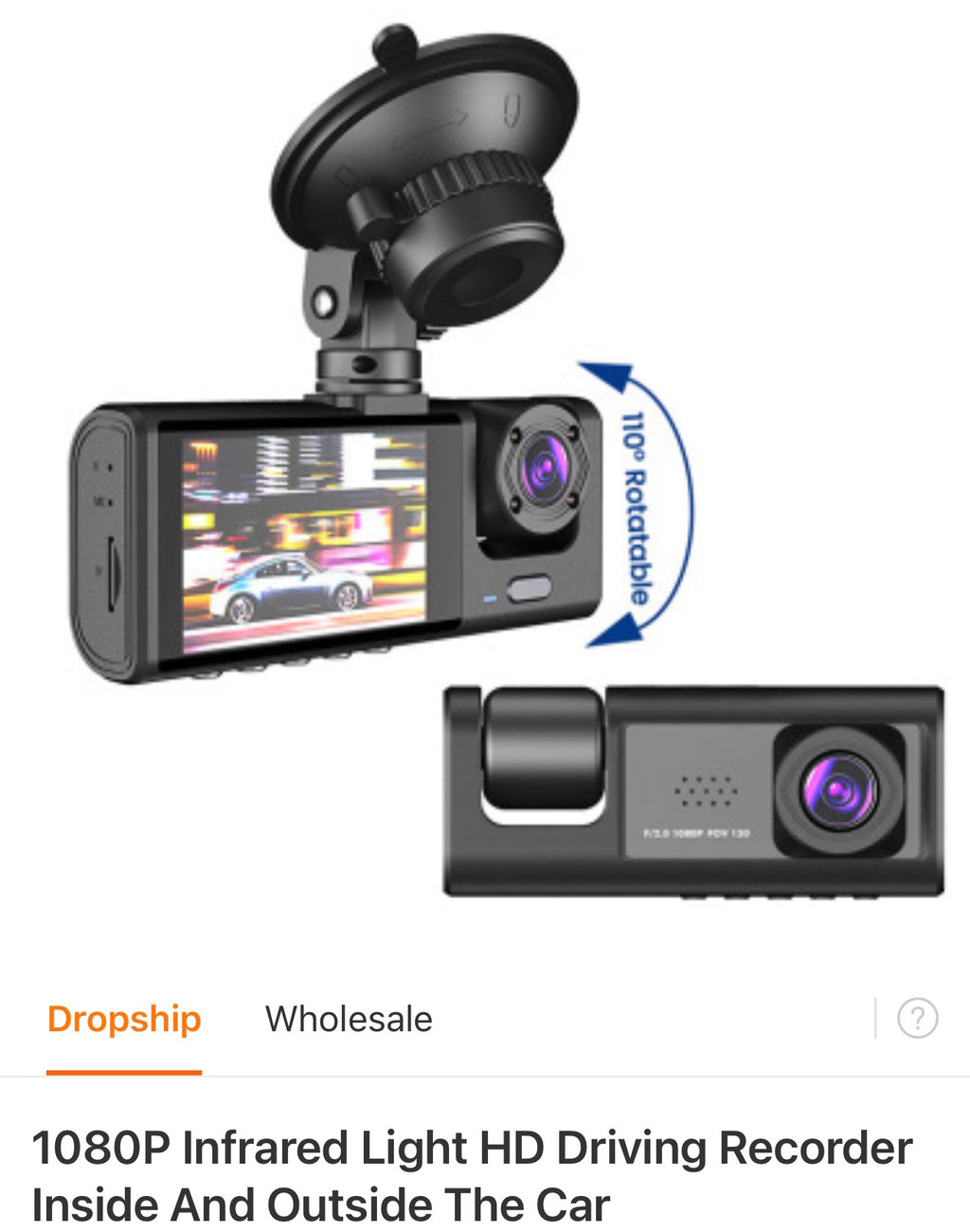 1080P HD Infrared Night Vision Car Driving Recorder Dash Cam
