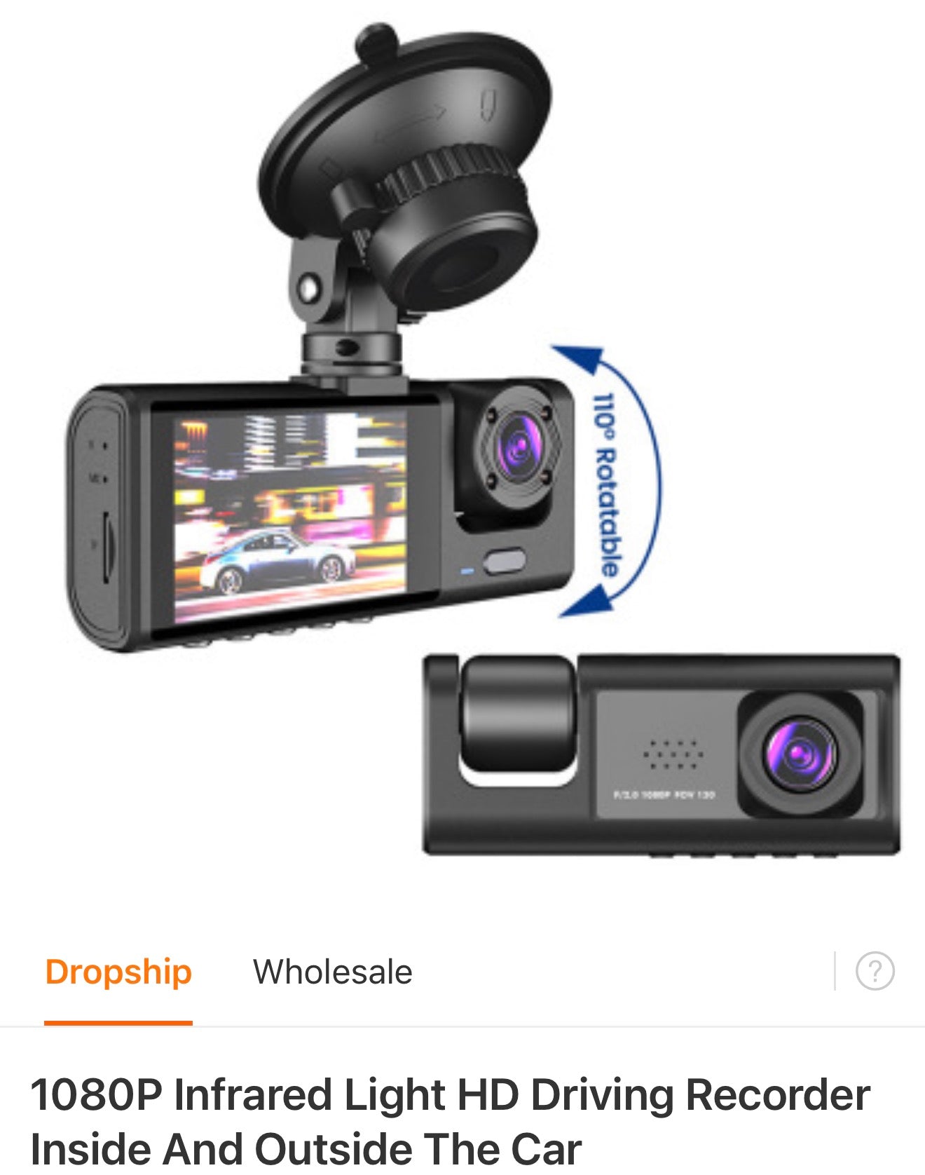 1080P HD Infrared Night Vision Car Driving Recorder Dash Cam